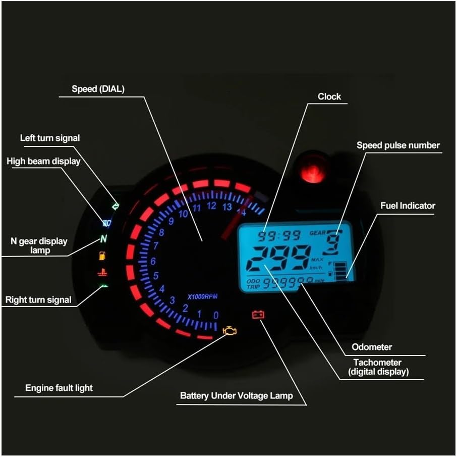Motorcycle Odometer Digital Odometer Motorcycle Speedometer Gauge Moto Dashboard Meter Motorbike Accessories