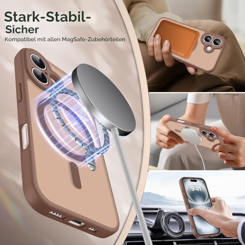 Helssitot Magnetisch für iPhone 16 Hülle, Braun – Ansicht 2