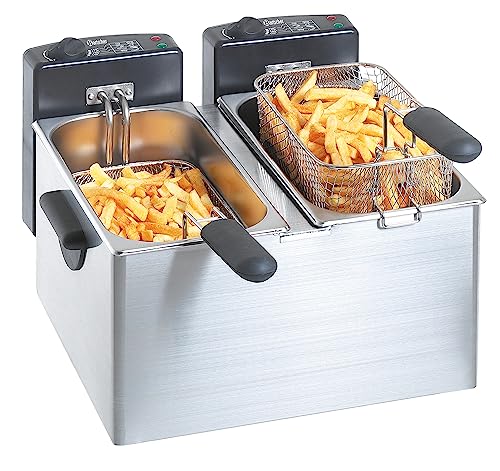 Bartscher BA.A165.112 Friteuse avec 2 Cuves Acier Inoxydable 40 x 40 x 28 cm 4 L