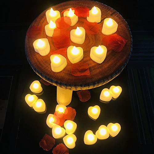 Vela impermeable sin humo para bodas con forma de corazón romántica 3