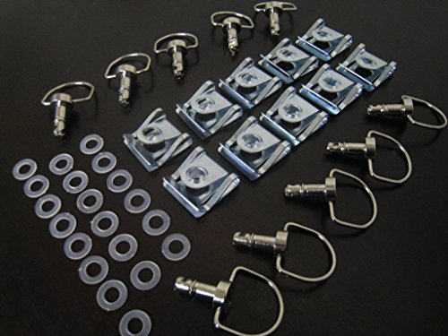 10 Pcs Race Fasteners 1/4 Turn Quick Release Clip Fastener Washer Dzus Panex 17mm D-Ring