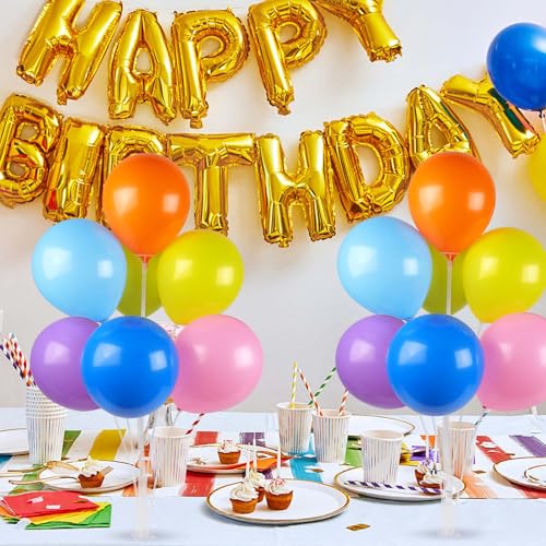 100 PCS Balloons, 12 Inch Assorted Colors Balloon & 10 Kinds of Color Balloons, Latex Balloon Bulk for Birthday, Baby Shower, Wedding, Family Party. - Image 3