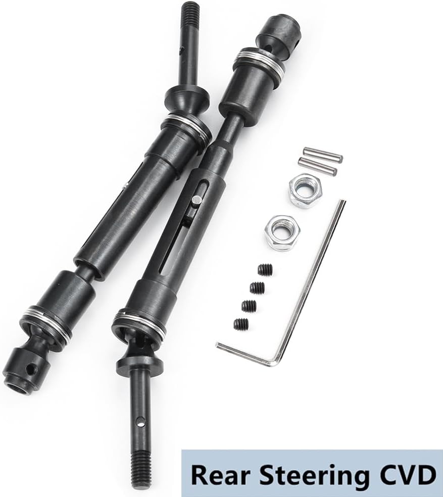 MORLORDY 4Pcs Front & Rear CVD Drive Shafts Harden Steel Axle Shafts for 1/10 TRX Slash 4X4 Rustler Stampede 4WD VXL RC Truck Upgrade Parts