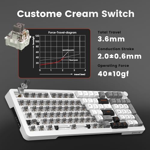 Image of Redragon Wireless Mechanical Keyboard, 3 Mode Gasket Mounted RGB Gaming Keyboard with Volume Knob, Pre-Lubed Linear Switches, MDA-Profile, 98 Keys Hot Swappable Creamy Keyboard for Pc /Tablet /Xbox Blue