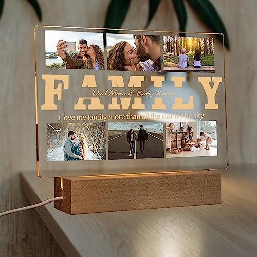 WERWAES Veilleuse de Cadre Photo Personnalisé Cadeau Homme Femme ...