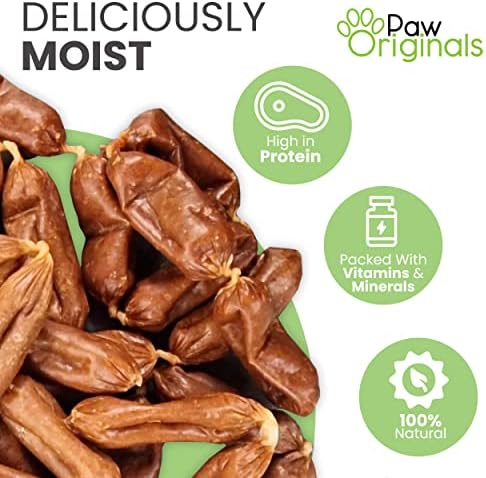 Sausages For Dogs - Healthy Delicious Snack - 100% Natural Dog Training Treats - Semi Moist Air Dried Chipolatas - High In Protein - Tasty Dog Food Snack For Adult & Puppy Dogs (1)