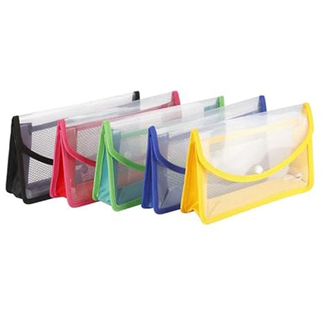Flexi Button Bag Cheque Book Holder/Document Holder/Passbook Holder/Cheque Book Organizer/Cheque Book Pouches 6 INCH X 10 INCH (Pack of 4) - Multicolour