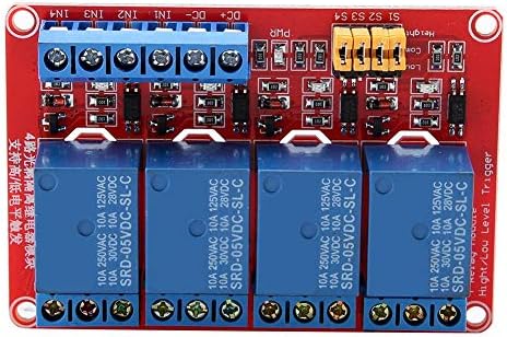 Relay Board, Keenso Relay Module 4 Channel with Optocoupler Low Level Trigger Expansion Board for Arduino 5V/12V/24V (5V)