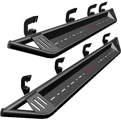 YITAMOTOR Running Boards 6 inches OE Style Aluminum Side Steps, Nerf Bars, Compatible with 2007-2018 Chevy Silverado/GMC Sierra 1500 & 2007-2019 2500HD/3500HD Crew Cab (Gas Engine ONLY), Bla