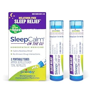 Boiron SleepCalm On The Go Sleep Aid for Deep, Relaxing, Restful Nighttime Sleep – Melatonin-Free and Non Habit-Forming – 80 Count (Pack of 2)