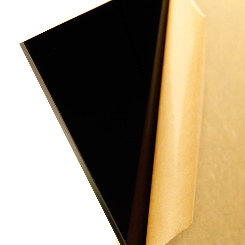 AniDesign Black acrylic glass sheet 3mm Qty 1 panel for DIY craft window glass painting picture frames Face shields Signs Display Kids projects etc (3mm 12X15 inch, black)