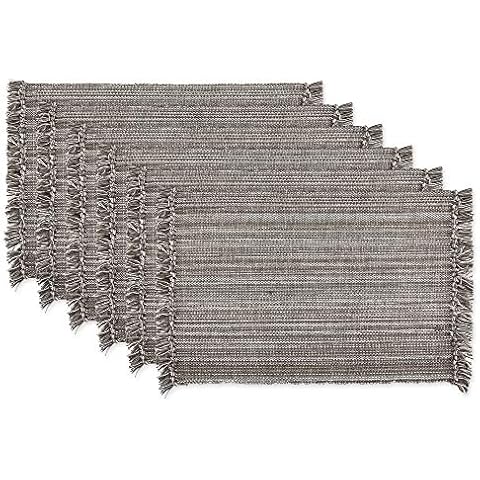 DII Variegated Tabletop Collection, Placemat Set, Gray, 6 Piece Cover