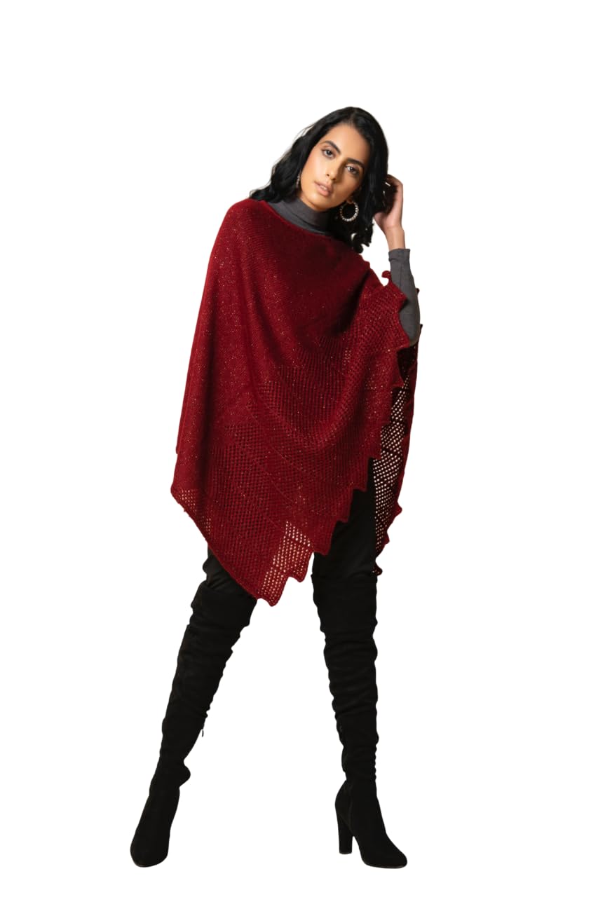 Stylish Poncho For Womens | Elegant Soft Wrap Shawl for Women | Lightweight Layered Outerwear Cape | Stylish Draped Design for Winter Fall Travel | Fashionable Westernwear-image-40