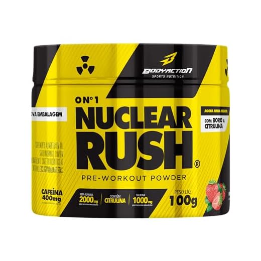 Pré Treino Nuclear Rush 100g Sabor Morango Bodyaction