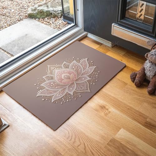 Mandala minimaliste tapis d'entrée antidérapant lavable en machine - 4