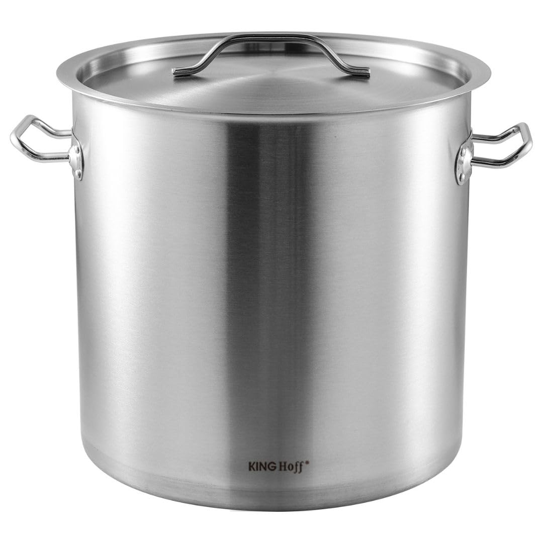 Kinghoff KH-1963 - Olla gastronómica (32 cm, 25 L, acero inoxidable)