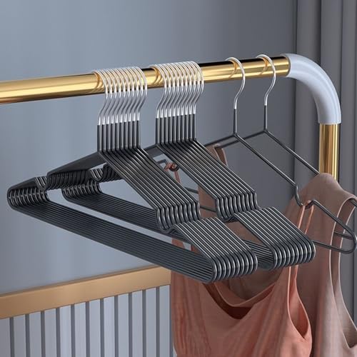 Kleiderbügel Metall (40 cm) 20 Stück Platzsparende Kleiderbügel für Erwachsene 0 4cm Dick Belastbar mit Schwerer Kleidung Bügel mit rutschfest Nut für Mäntel Hosen