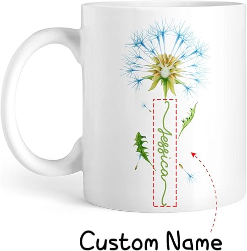 Miniatura 29 de CUBICER Tazas de café personalizadas, diseño de flor de peonía, tazas de cerámica blanca, taza de viaje grande, vaso para beber, regalos de Navidad
