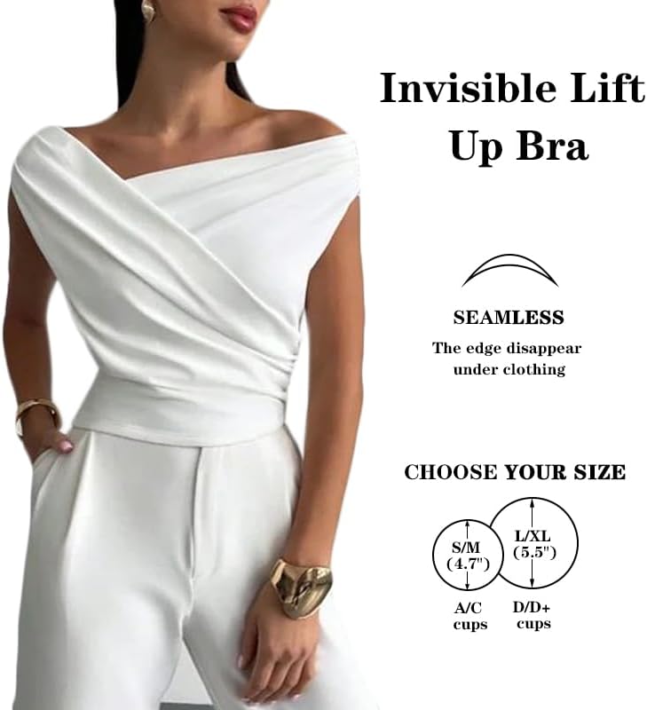Sticky Bra Push Up, Invisible Adhesive Backless Strapless Silicone Bras Inserts Sticky Boobs