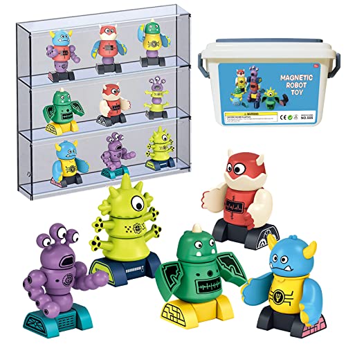 Magnetic Robot Toys Set For Kids Toddlers, Monster Magnetic Blocks Toys With Storage Box For Sensory Stem Education Magnet Toys For 2 3 4 5 6 Year Old Boys And Girls #TOP4