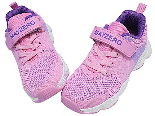 Vivay Girls Sneakers Lightweight Breathable Strap Athletic Running Shoes for Toddler (1r-Light Pink/Purple,Size 10 Toddler)