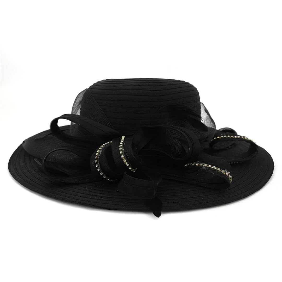 Yeuyyben Cappello da pescatore a tesa larga da donna, cappello da spiaggia, cappello da sole, cappello da pescatore, cappello da festa