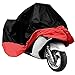 Exlight Motorcycle Cover Universal Protective Outdoor Cover with Storage Bag, Waterproof Dustproof Ultra Violet Protective, Black and Red