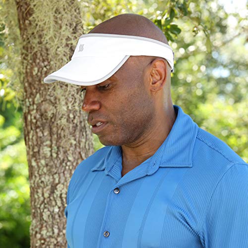 Saaka Lightweight Visor For Men. Best For Running, Golf, Tennis & All Sports. Ultra Light & Adjustable. (White) #TOP3
