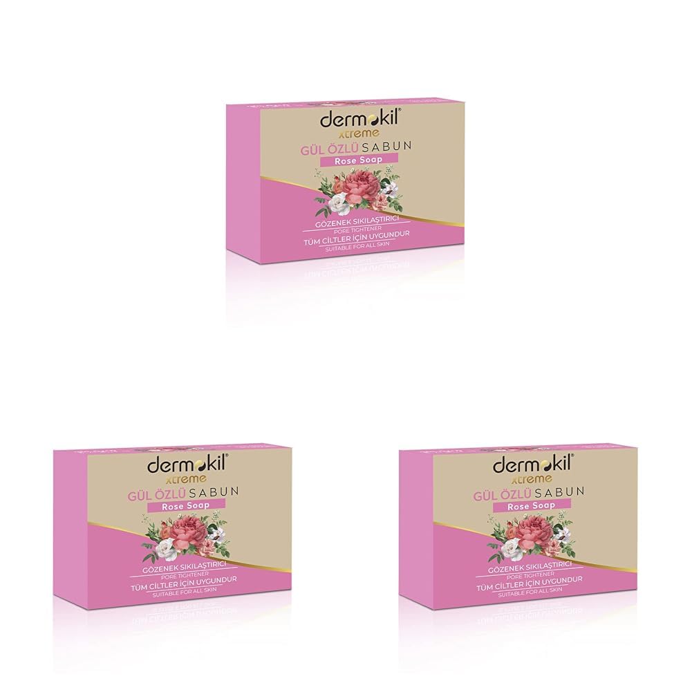 DERMOKİL Gül Özlü Katı Doğal Sabun 100 gr. 3lü paket