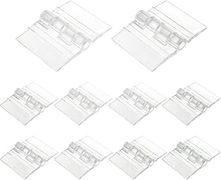 Quluxe 10 Pcs Plastic Clear Acrylic Hinges, Tranparent Mini Hardware for Box Handicrafts (25×35mm/1x1.37inch)