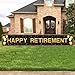 ANATANOWOR Retirement Party Decorations, Large Black and Gold Happy Retirement Banner, Retirement Party Decorations Men, Retirement Banner for Women (118
