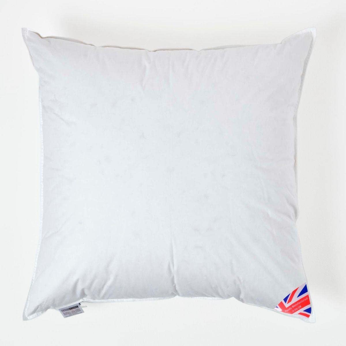 HOMESCAPES Oreiller en Duvet de Canard et Coton, 65 x 65 cm, Oreiller Naturel Souple Hypoallergénique Anti-acariens
