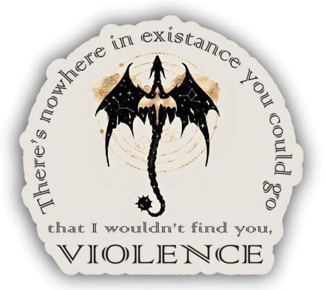 Image of AK- Pack of 2 | Fourth Wing Dragon Rider Bookish Book Lover Reading Sticker | Funny Vinyl Stickers for Laptop | Tablet | Car | Truck | Any Smooth Surface: Size 5 inches