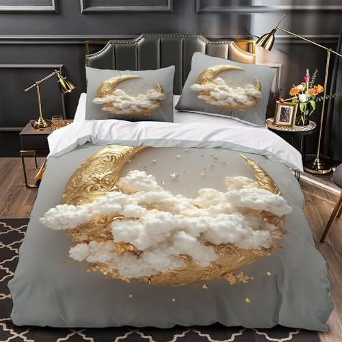 Housse de Couette éclair caché en microfibre motif 3D céleste - 2