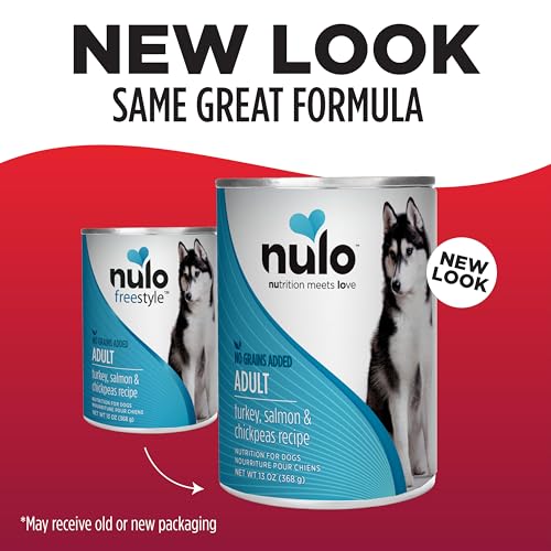Image of Nulo Grain-Free Turkey, Salmon, & Chickpeas Recipe Adult Wet Canned Dog Food, 13 Ounce, 12 Cans