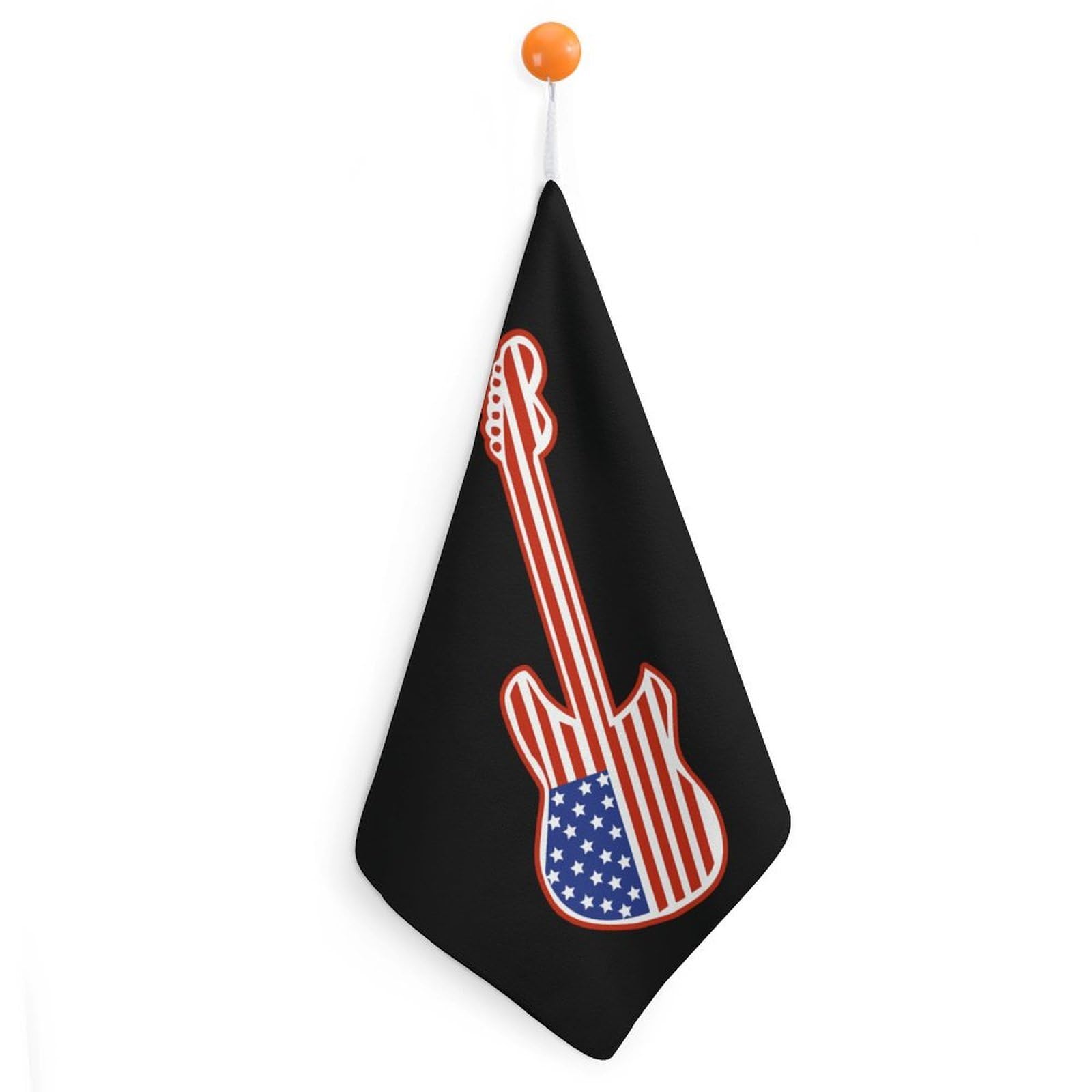 CGSBNGHA Americans-Rocks And Roll Guitars Hand Towel Hanging Face Towels Cleaning Cloths Handkerchief for Bathroom Kitchen