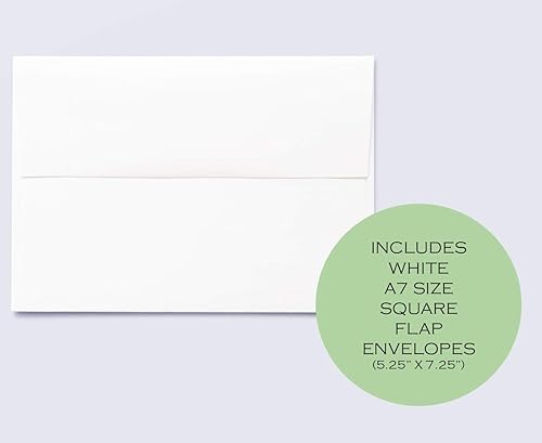 Miniatura 3 de Moonrise Papery Juego de 25 invitaciones de bautismo con sobres verdes