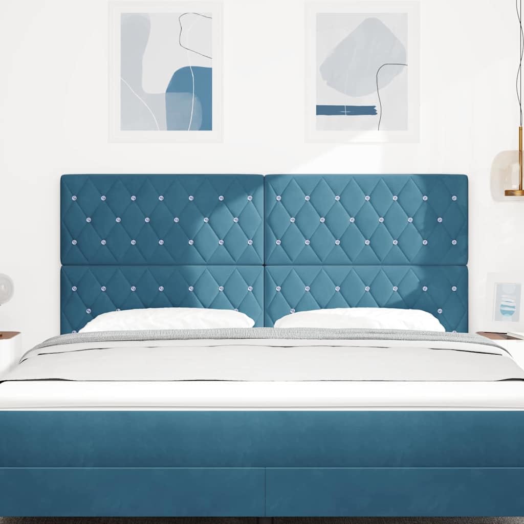 Cabecero Azul Oscuro 180 cm Terciopelo Pino Macizo Diseño Moderno Resistente y Duradero para Dormitorio Juvenil Fondo de Cama