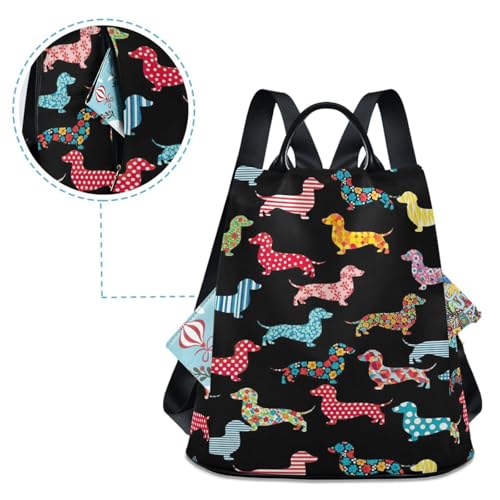 Sac à dos teckel noir antivol chic fermeture éclair arrière - 4
