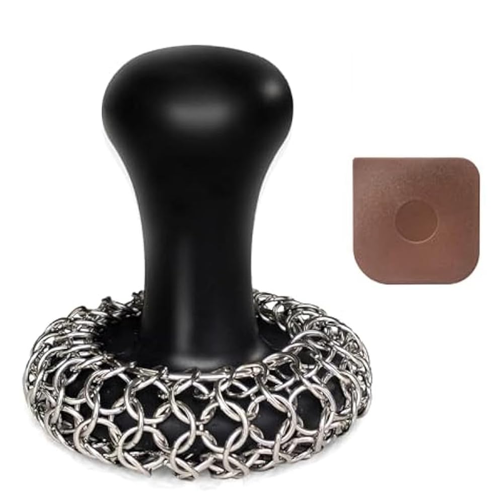 CTRLZS Cast Iron Scrubber and Skillet Cleaner, Chainmail Scrubber for Fry Pans and Skillets