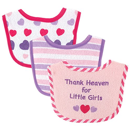 Image of Luvable Friends Unisex Baby Cotton Terry Drooler Bibs with Fiber Filling