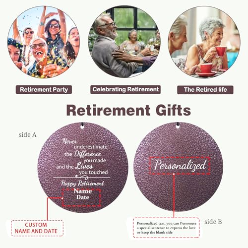 Image of ASTARIN Custom Retirement 36 inch Wind Chimes for Women Man 2024, Happy Retirement Gift Going Away Farewell Gifts for Teacher Coworkers Mom Dad Nurse Boss, Personalized Wind Chime Retiree Gift Ideas