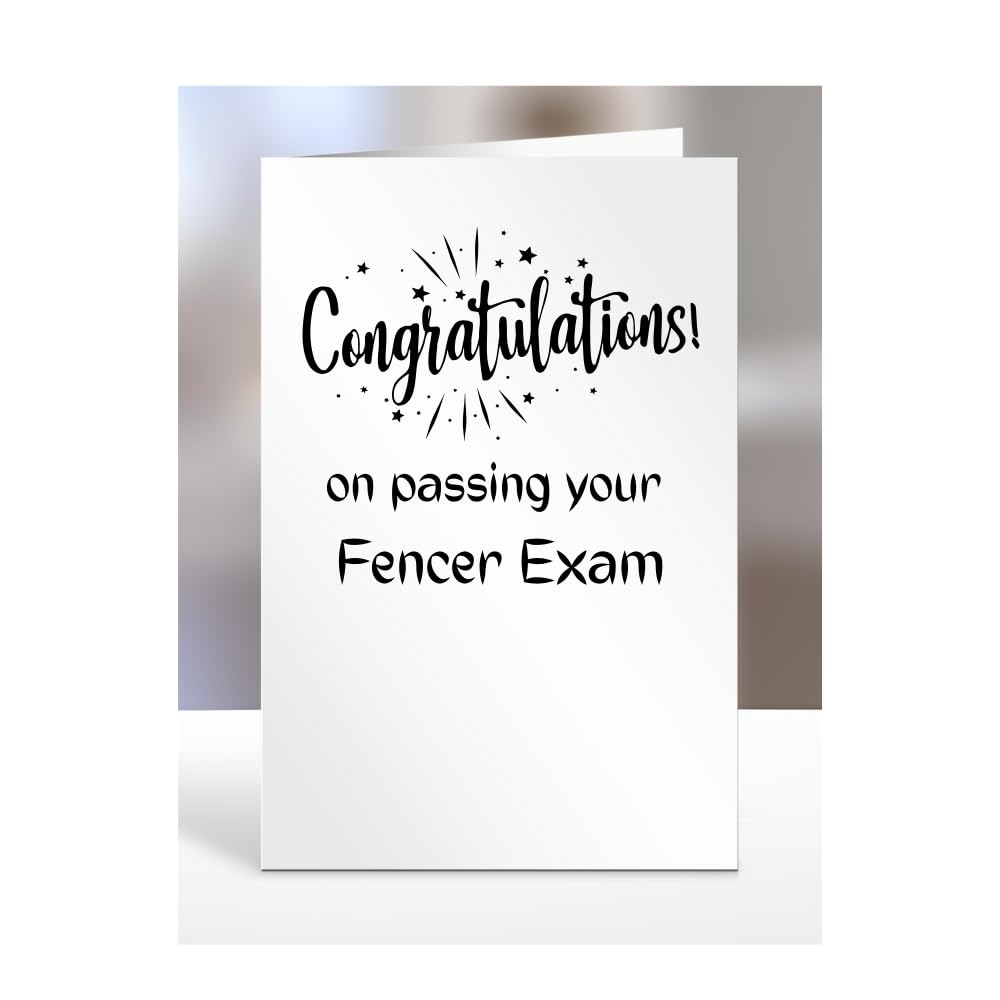 Congratulations on passing your Fencer exam card, gifts for men, women, friend, colleague, boss, manager, presents for christmas, A5-244b_4