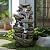 SunJet 60" High 7-Tiers Cascading Rock Outdoor Water Fountain with LED Lights - Large Outdoor Fountains and Waterfalls for Garden or Patio, Yard, and Deck Decor, Featuring Natural Stone Look