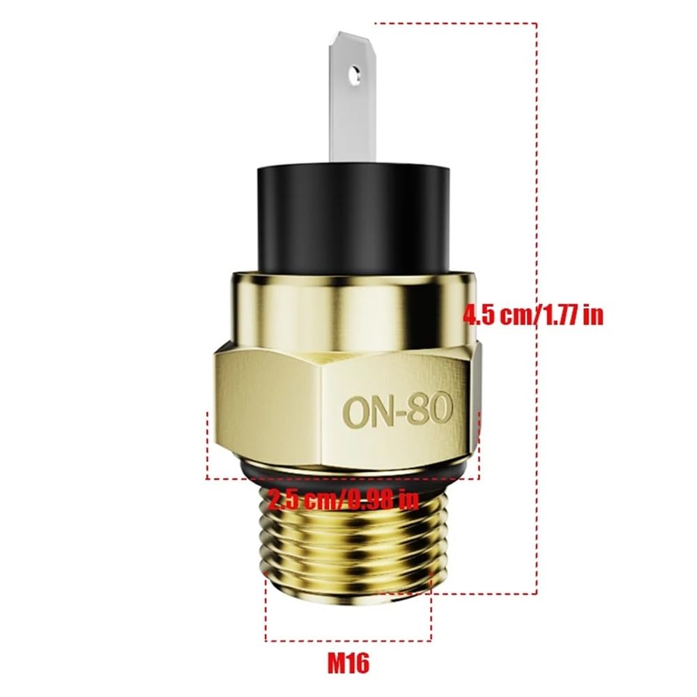 Piezas Sensor de Temperatura del Agua M16 de 80/85 Grados Interruptor térmico del Ventilador de refrigeración del radiador para Interruptor de Control de Temperatura del depósito de Agua
