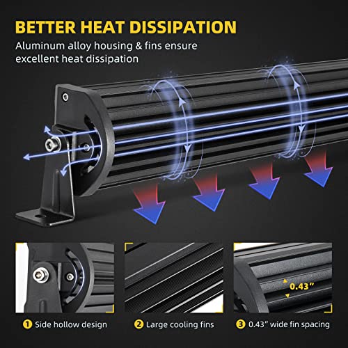 Dwvo 32'' Led Light Bar 390W Straight 9D 48000Lm Upgrade Chipset With 10Ft Wiring Harness For Offroad Driving Fog Lamp Marine Boating Ip68 Waterproof Spot & Flood Combo Beam Light Bars #TOP3