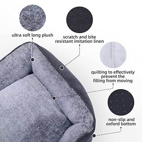 Hoopet Dog Beds For Large Medium Small Dogs With Reversible Cushion,Soft Machine Washable Removable Cover Rectangle Pet Puppy Cat Sofa Bed Non-Slip Bottom…… #TOP4