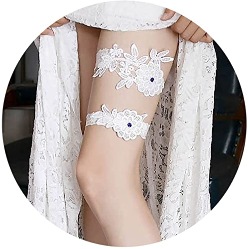 Lace garter belt set haut de gamme pour mariée avec dentelle fine et détails soignés