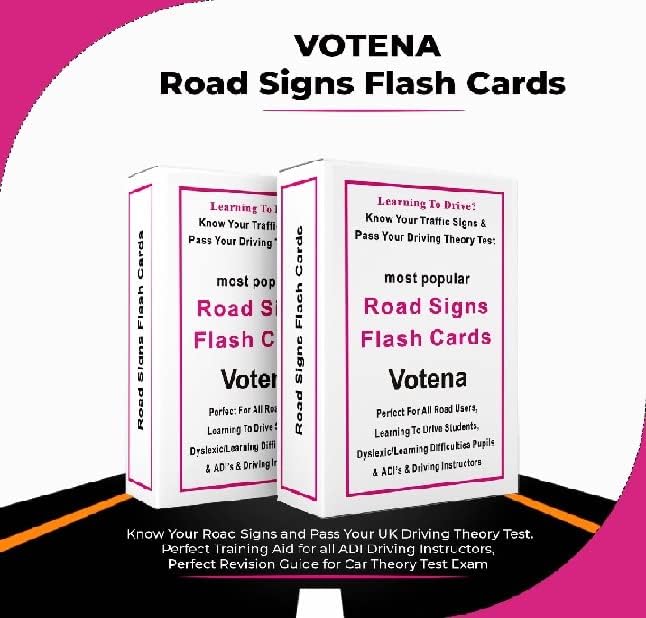 Highway Code 2022 UK DVLA Road Signs Flash Cards UK Driving Theory Test Card Revision for Car Theory Test Car Accessories for Drivers 17th Birthday Gift