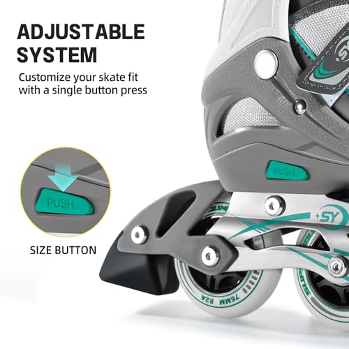 SUPER YOUNGSTER Women's Adjustable Inline Skate, Roller Skates Blades for Female Adults - Thumbnail 4